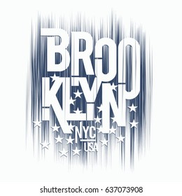 Brooklyn New York city typography, tee shirt graphics, vectors