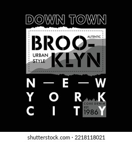 brooklyn, new york city vintage graphic t-shirt.original clothes design with grunge. Authentic apparel typography