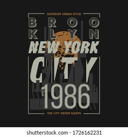 brooklyn, new york, graphic design, typohraphy vector illustration good for print t shirt