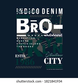 brooklyn new york graphic t shirt design typography vector illustration