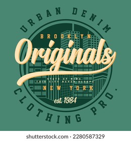 brooklyn new york graphic typography, t shirt vector, design fashion, illustration, good for casual style