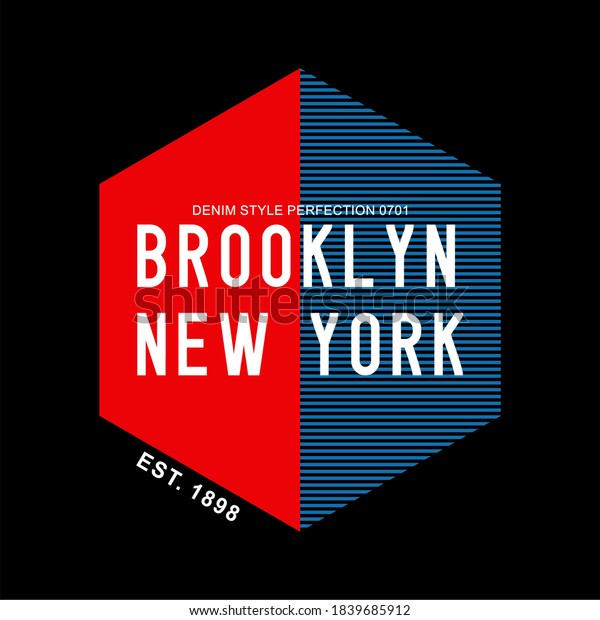 Brooklyn New York Hexagon Red Blue Stock Vector (royalty Free 