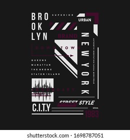 brooklyn new york indigo denim typography graphic design vector illustration good for print t shirt
