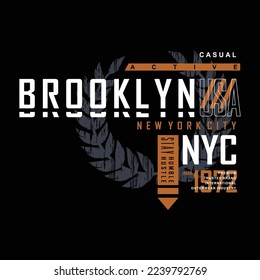 brooklyn new york lettering graphic, typography design, fashion t shirt, vector illustration