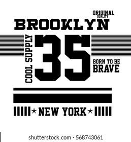 brooklyn new york original quality,t-shirt print poster vector illustration