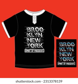 brooklyn new york, slogan typography illustration vector design with t shirt