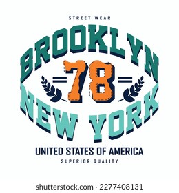 brooklyn new york sport typography, vector art, for t shirt design graphics , motivational