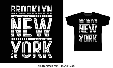 Brooklyn New York Stylish t-shirt and apparel one color design typography, good for T-shirt graphics, poster, print and other uses.