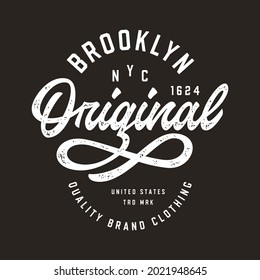 Brooklyn, New York. T Shirt Design. Vector