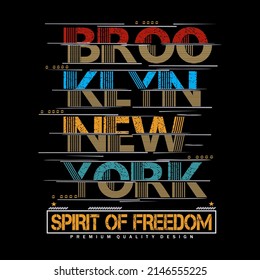 brooklyn new york tee typography design,ilustración vector art,vintage