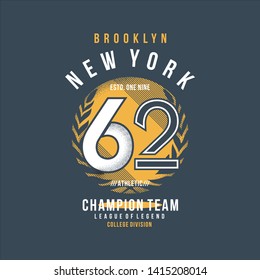 brooklyn new york text frame graphic design t shirt for ready print