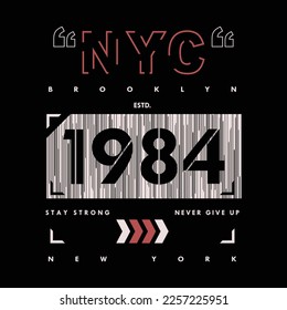 brooklyn new york text frame, graphic t shirt design, typography vector, illustration, casual style