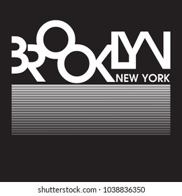 Brooklyn New York Typography Design for tee shirt and apparel Vector graphic