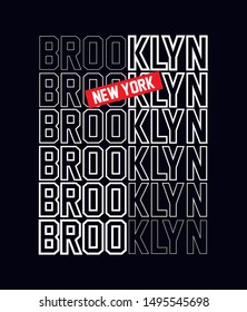 Brooklyn, Nueva York, camiseta de tipografía, Ilustración vectorial, diseño de concepto artístico

