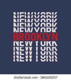 Brooklyn IN New york typography tee shirt design graphic, vector illustration for print. 