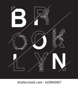 Brooklyn New York  typography, tee shirt graphics, vectors, 