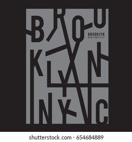 Brooklyn New York typography, tee shirt graphics vector