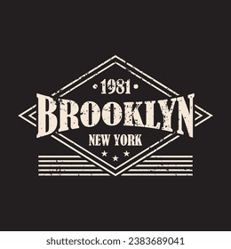 Brooklyn, New York typography t-shirt design, College-style Brooklyn clothing print. Illustration in vector format, USA typography t shirt design.