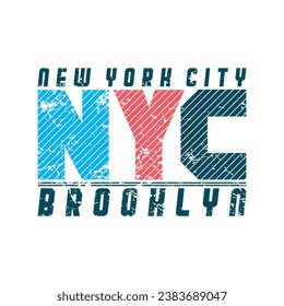 Brooklyn, New York typography t-shirt design, College-style Brooklyn clothing print. Illustration in vector format, USA typography t shirt design.