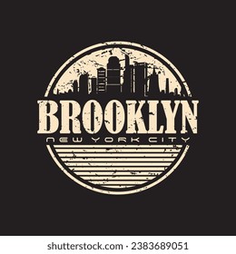 Brooklyn, New York typography t-shirt design, College-style Brooklyn clothing print. Illustration in vector format, USA typography t shirt design.