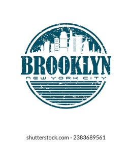 Brooklyn, New York typography t-shirt design, College-style Brooklyn clothing print. Illustration in vector format, USA typography t shirt design.