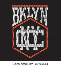 Brooklyn New York typography, t-shirt graphics, vectors