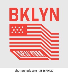 Brooklyn New York typography, t-shirt graphics, vectors