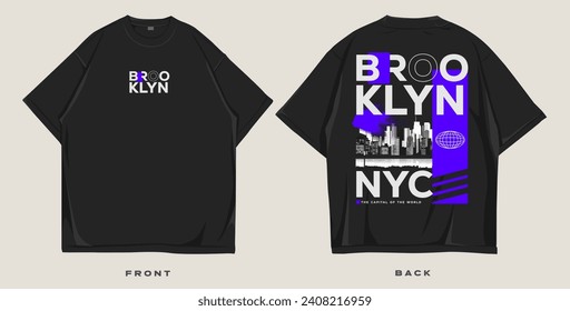 brooklyn new york urban t shirt design for screen printing, urban style graphic t shirt vector