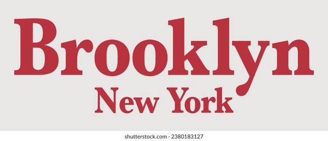 Brooklyn New York varsity sport text city vector typography design t-shirt