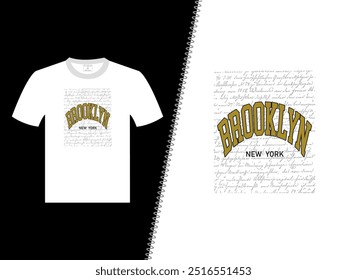 Brooklyn New York Vector White T Shirt Design