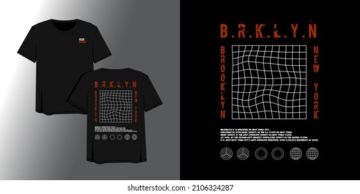 Brooklyn New York Vintage Streetwear T-Shirt Design Vektorgrafik