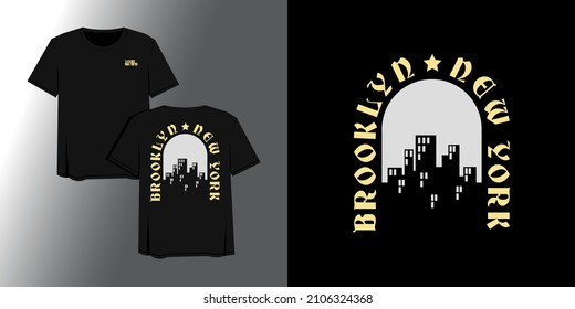 Brooklyn New York Vintage Streetwear T-Shirt Design Vektorgrafik