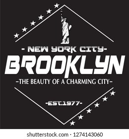 brooklyn new york,slogan typography graphic for print,t shirt design,vector illustration