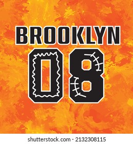 BROOKLYN NUMBER VARSITY ARTWORK APPAREL TIE DYE BACKGROUND
