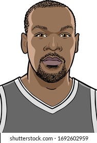 Brooklyn, NY - 4/1/2020: Kevin Durant, Basketball Player