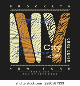 brooklyn ny city-grafische Typografie, T-Shirt-Vektorgrafik, Design-Mode, Illustration, gut für casual-style