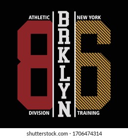 brooklyn nyc 86 typography, vector illustration