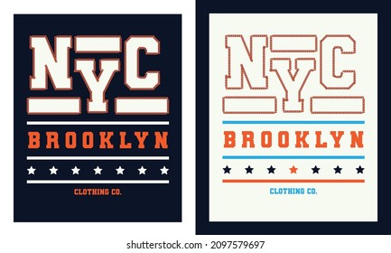 BROOKLYN NYC ACADEMY PRINT. Sporting Typography, T-shirt, Tanktop, Sweatshirt Hoodie Template and graphics, vectors.

