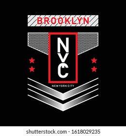 brooklyn, nyc design typhography, vector illustration, t shirt print
