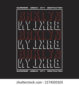 brooklyn nyc design typography vector illustration for print