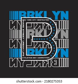 brooklyn nyc design typography vector illustration for print