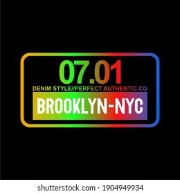 BROOKLYN, NYC, sign background vector design illustration style graphic concept, t shirt graphics, apparel, print.
