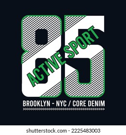 Brooklyn nyc sport typografie, tee-shirt, grafik, vektorgrafik