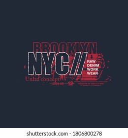 brooklyn NYC  T SHIRT PRINT ABSTRACT