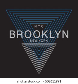 Brooklyn NYC typography, t-shirt graphics, vectors