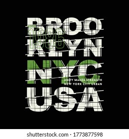 brooklyn nyc usa stylish text frame, abstract  typography slogan t shirt style, design vector illustration, denim vintage for ready print