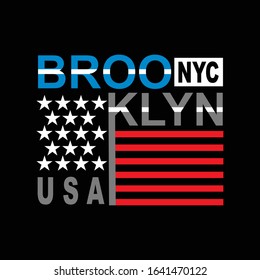 brooklyn nyc usa typography, vector illustration