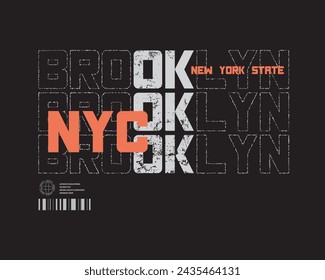 Brooklyn NYC vector illustration and typography, perfect for t-shirts, hoodies, prints etc.