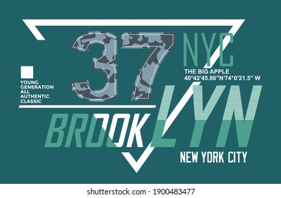 Brooklyn NYC.Vintage and typography design in vector illustration.Clothing,t-shirt,apparel and other uses.Eps10