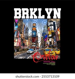 Brooklyn one love capital city vector illustration